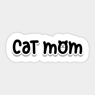 Cat Mom Black Sticker